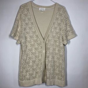 Christopher Banks 2x tan shirt sleeve cardigan
